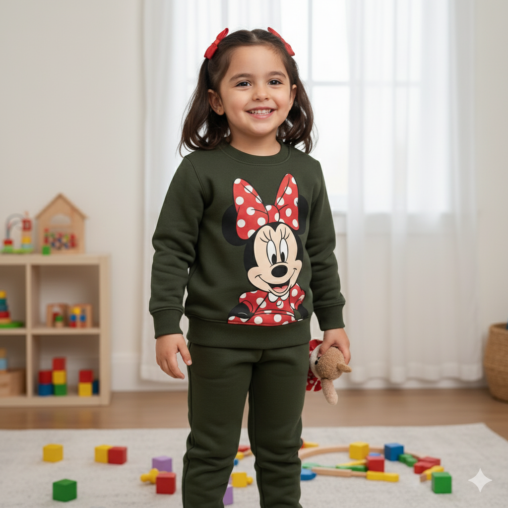Olive big minnie mouse tracksuit for kids