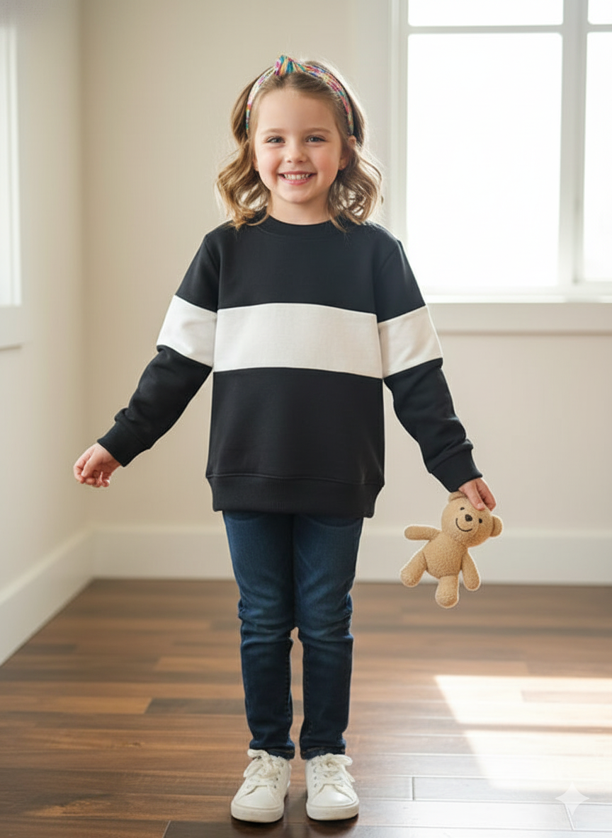 Zebra panel sweatshirt for kids