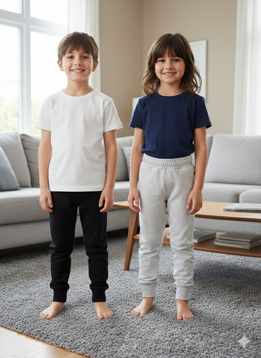 Pack of two trousers for kids ( black and grey)
