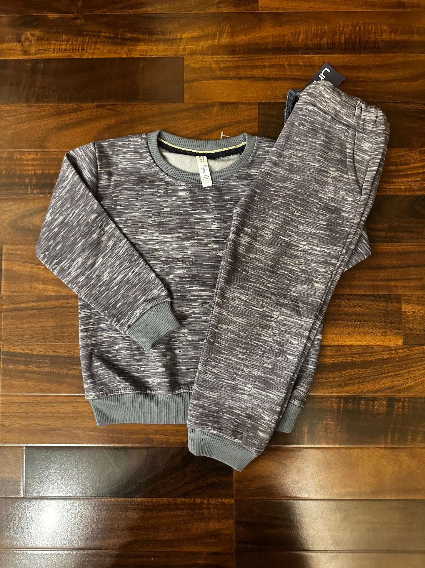 Grey melange Tracksuit for kids