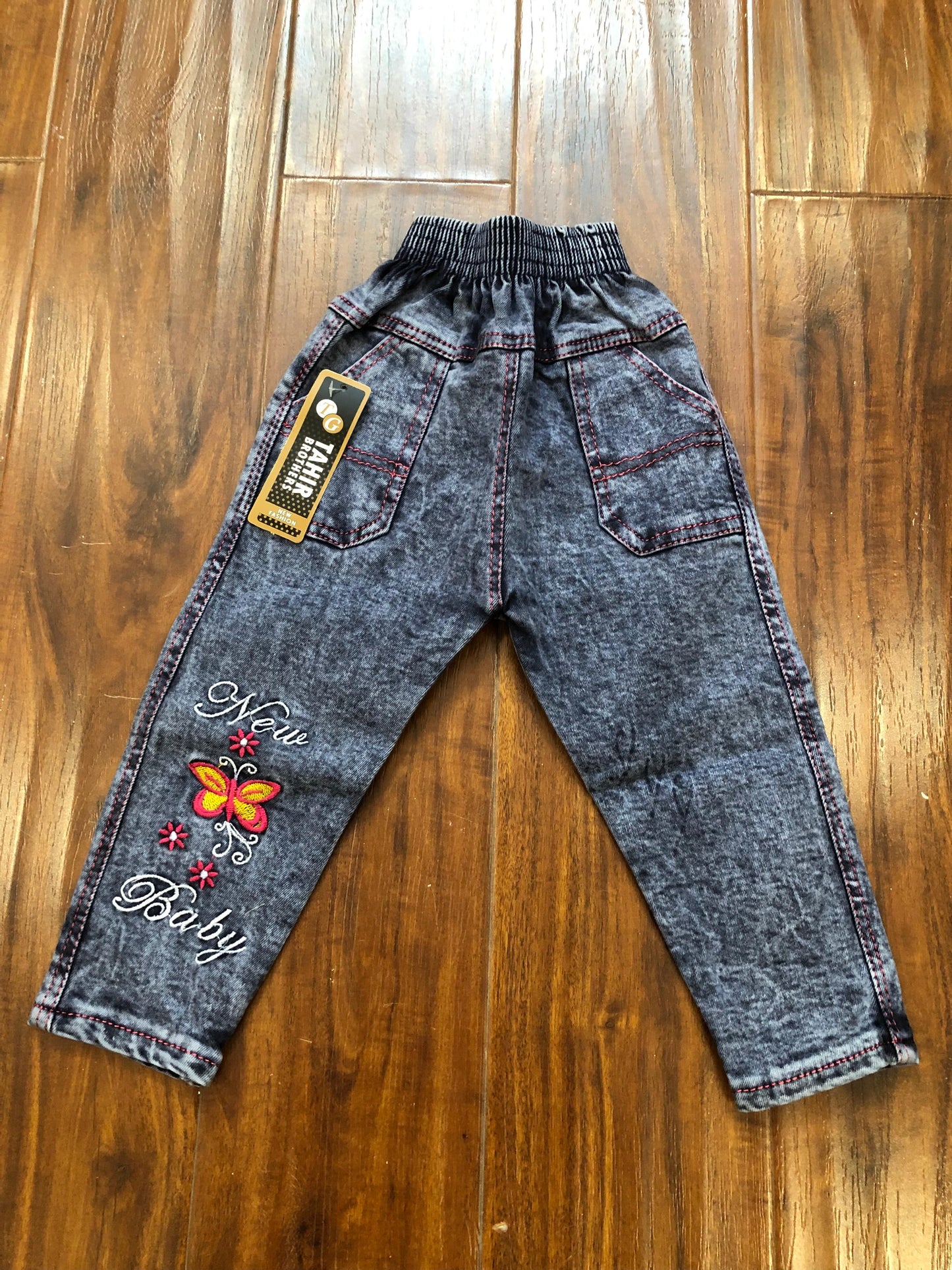 Baby girls dark grey denim jeans