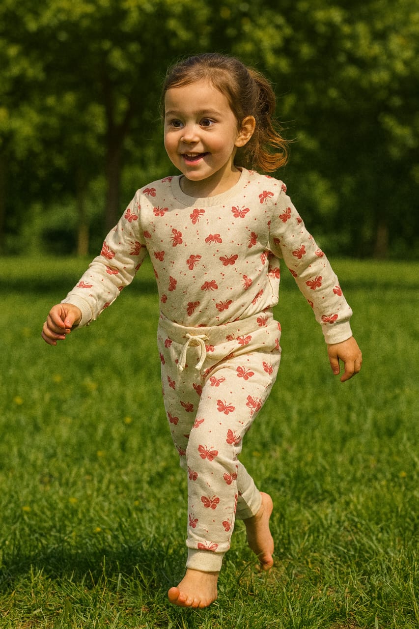 Pink on White Butterflies Tracksuit