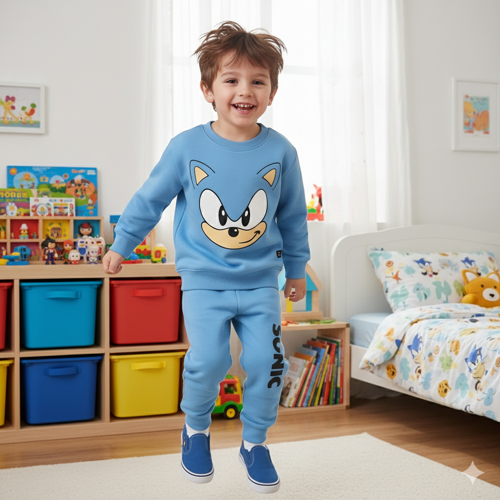 Sky blue sonic tracksuit for kids