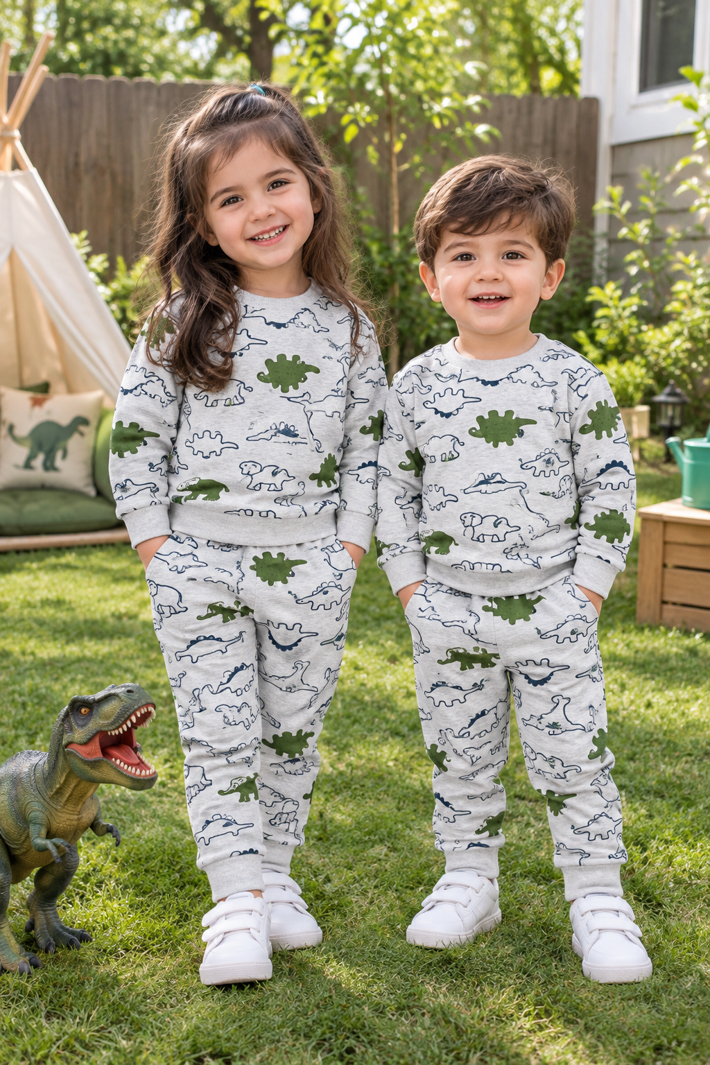 Grey Dino Allover Tracksuit
