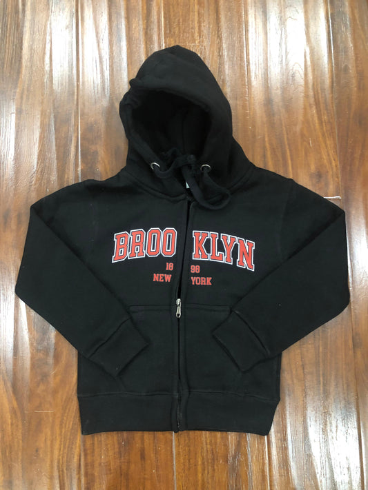 Black Brooklyn zipper hoodie