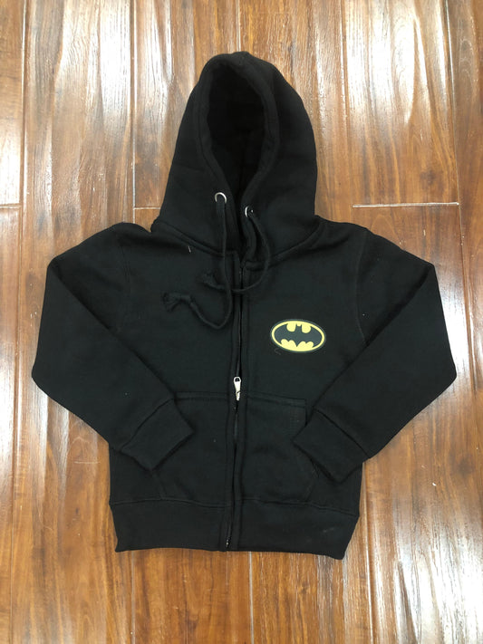 Black batman logo zipper hoodie