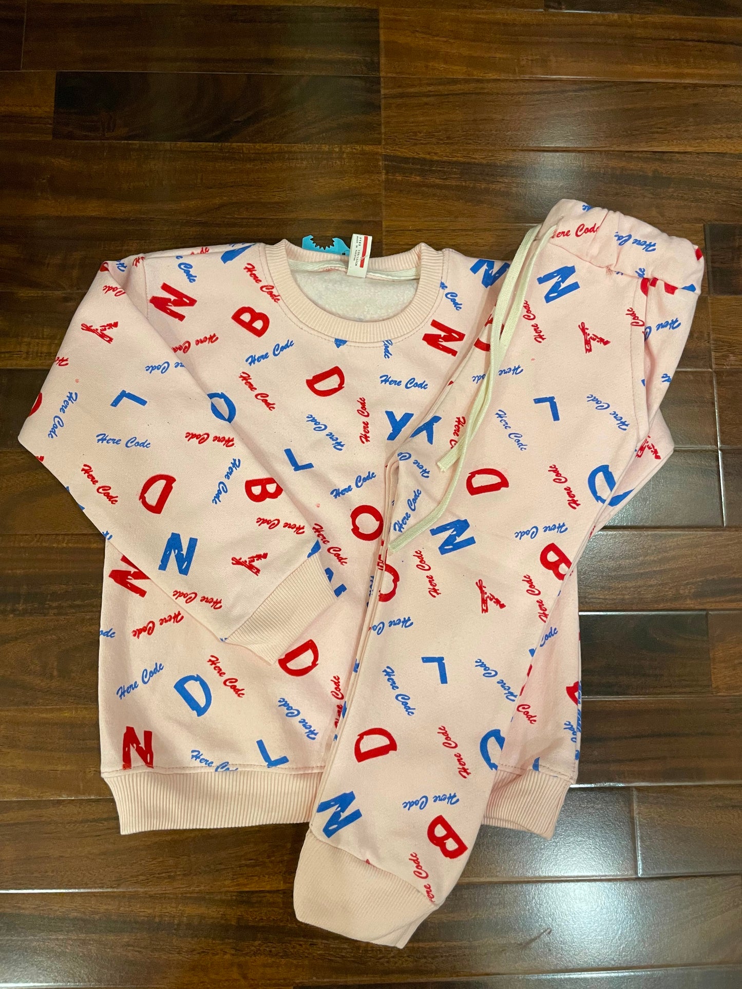 Pink Alphabets Tracksuit