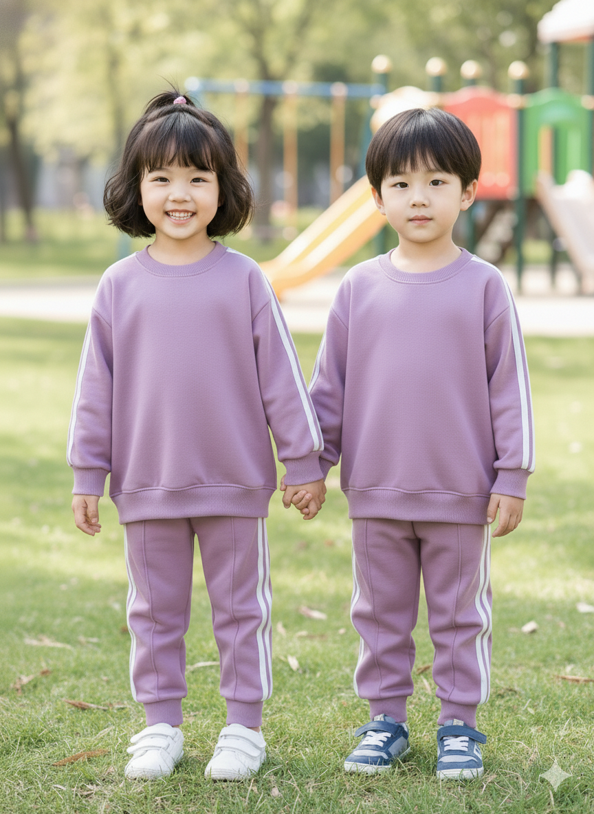 Lilac side stripes tracksuit