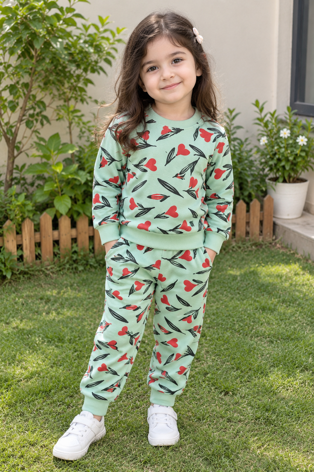 Green Pretty Petals Tracksuit