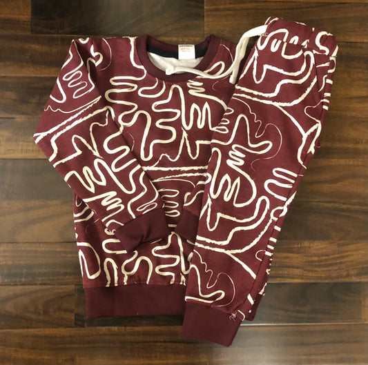 Maroon texture tracksuit for kids