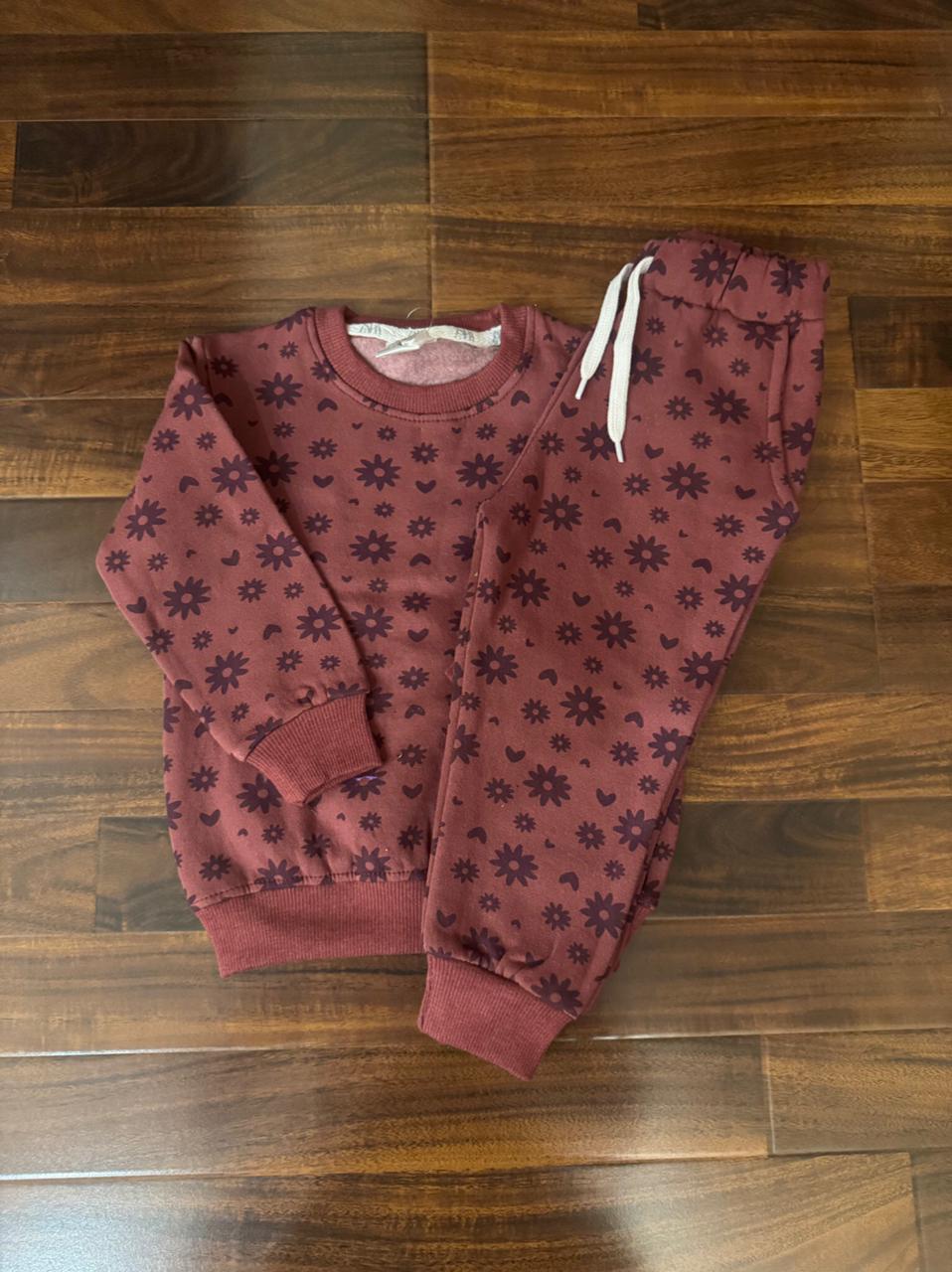 Plum flower hearts tracksuit for kids
