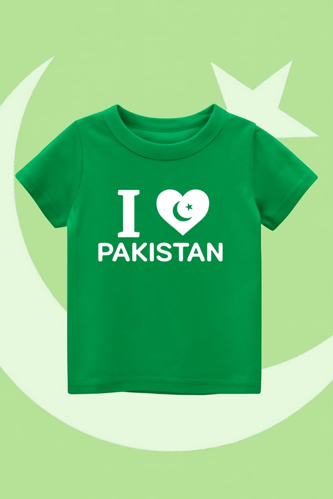 Green i love Pakistan independence day t-shirt