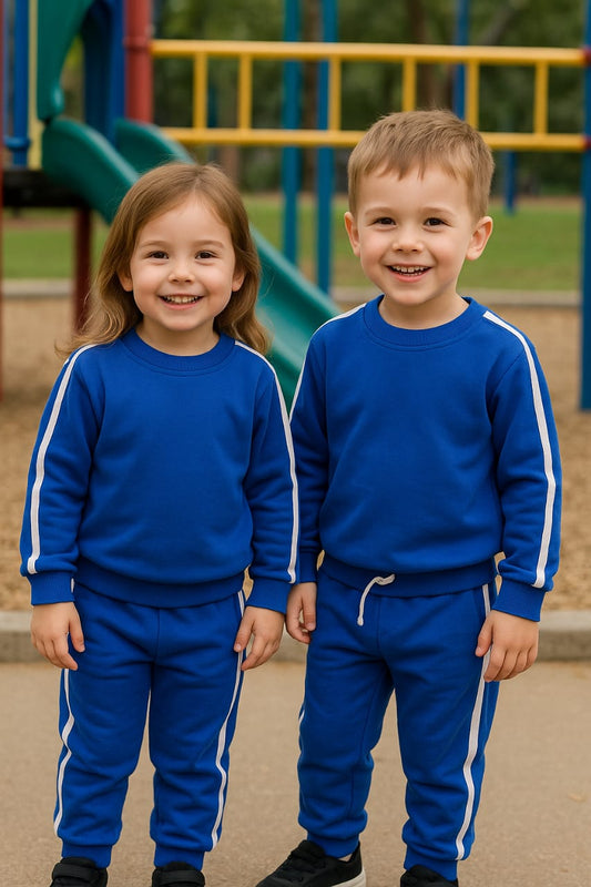 Royal blue side stripes tracksuit