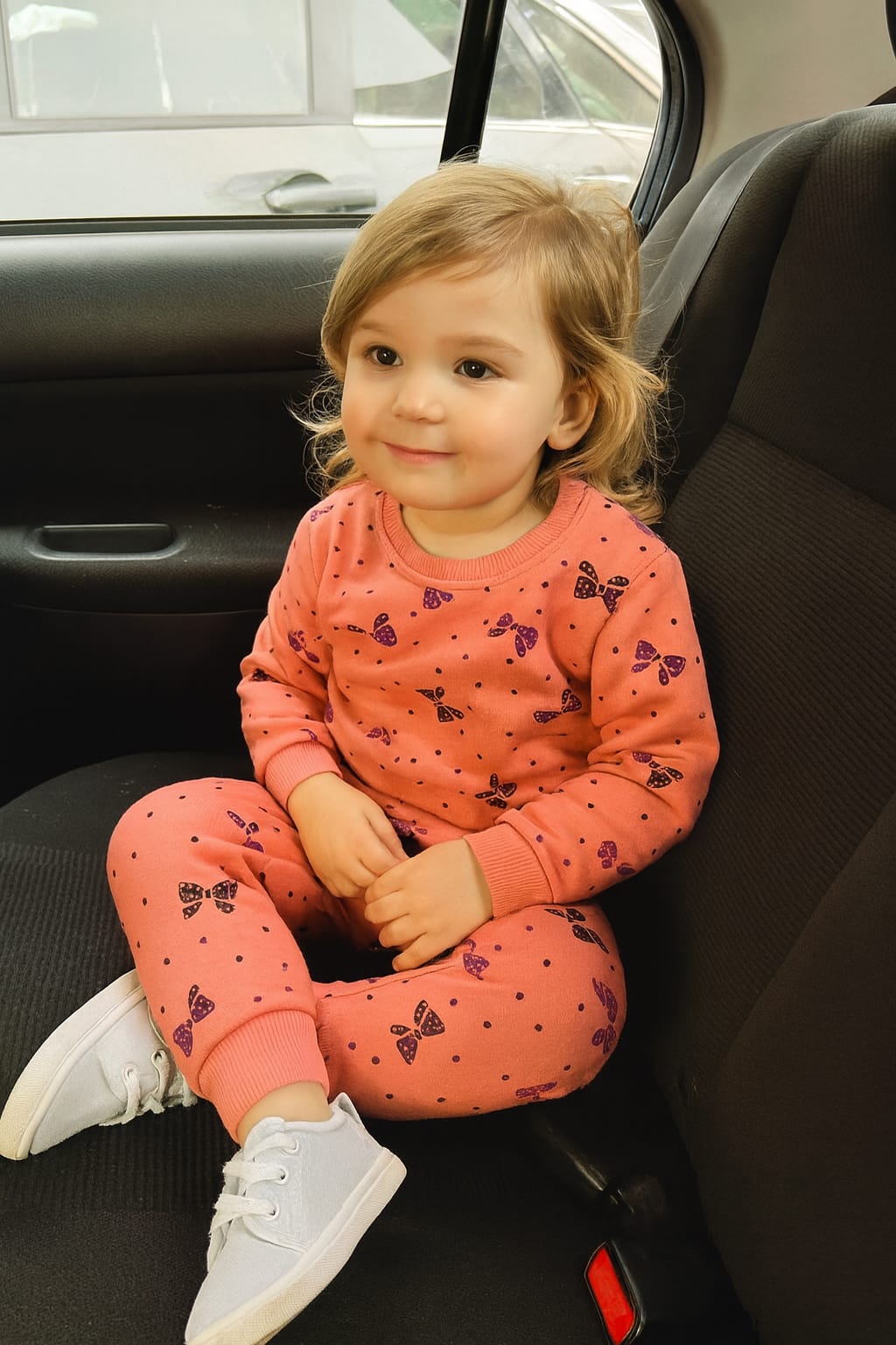 Rust color bows tracksuit for kids