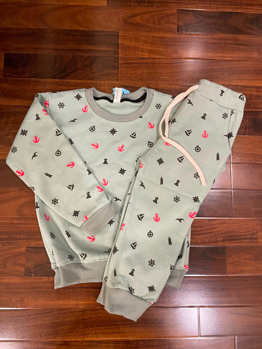 Mint Green Nautical Cube Tracksuit