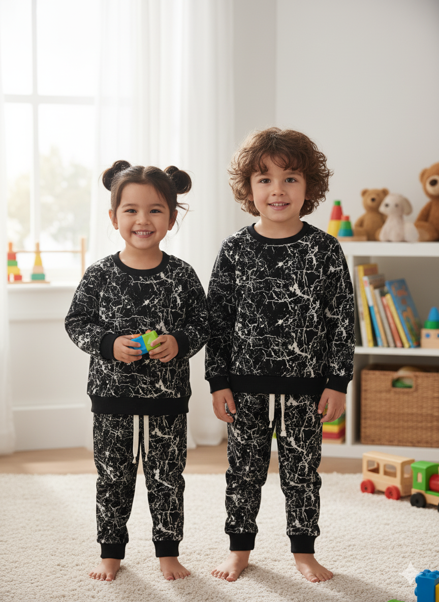 Black thunder tracksuit for kids