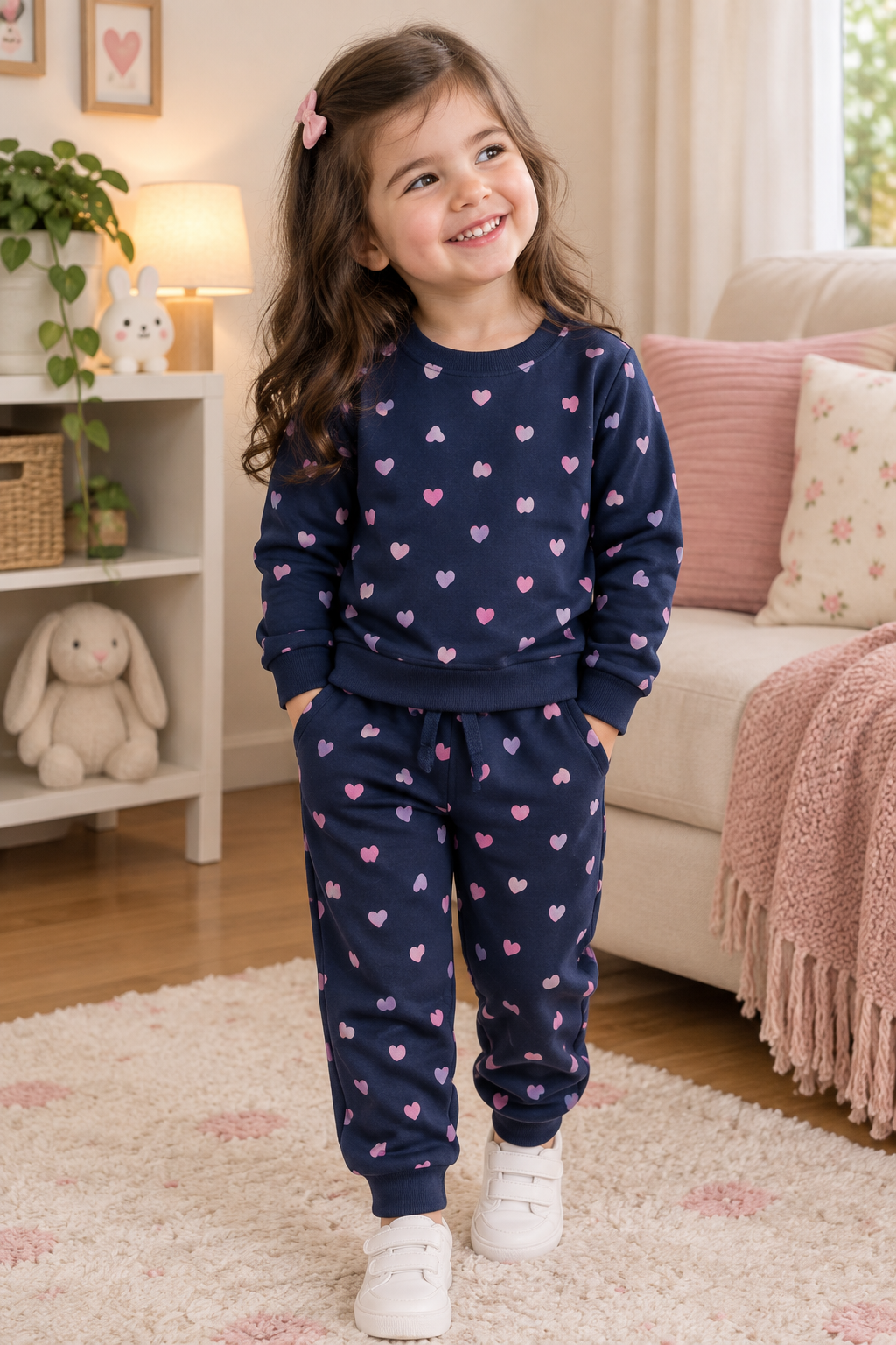 Navy Hearts Allover Tracksuit