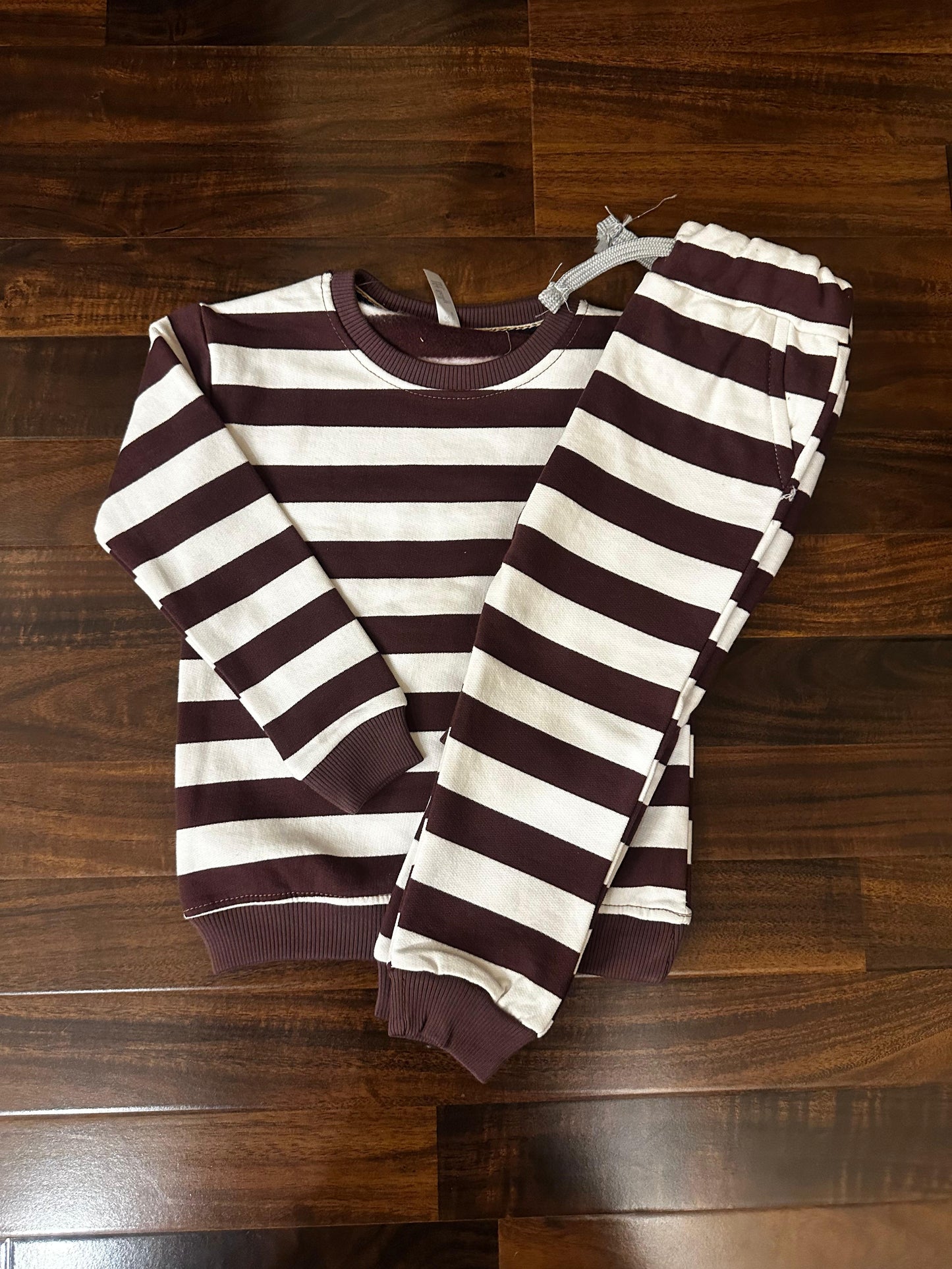 Brown white stripes Tracksuit for kids