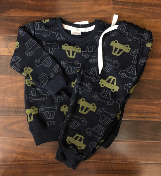 Dark blue cars tracksuit for kids