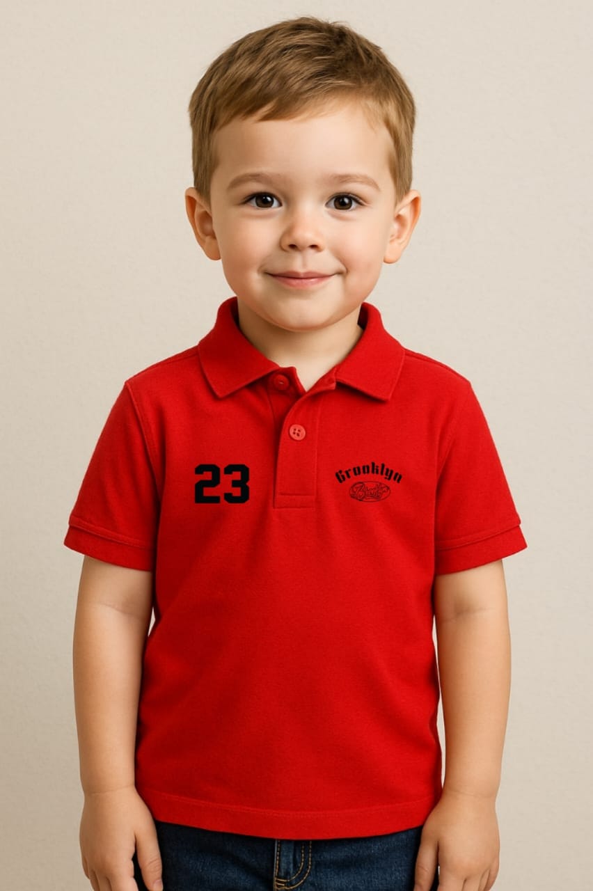 Red 23 logo polo t-shirt for kids