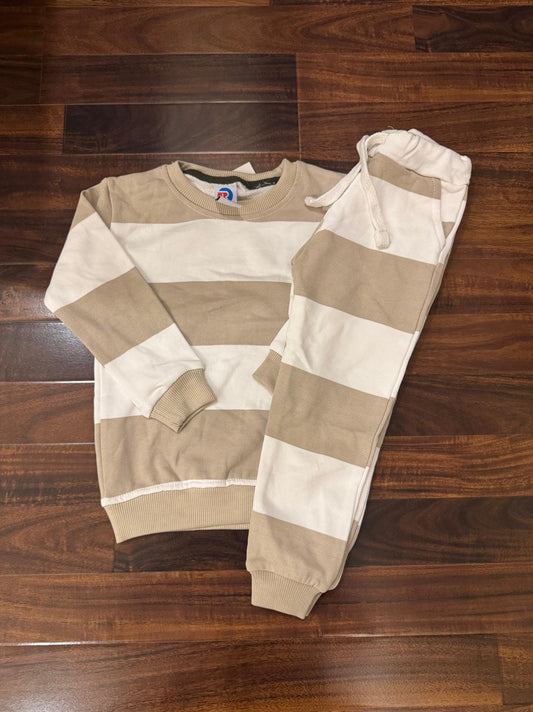 Light brown stripes tracksuit for kids