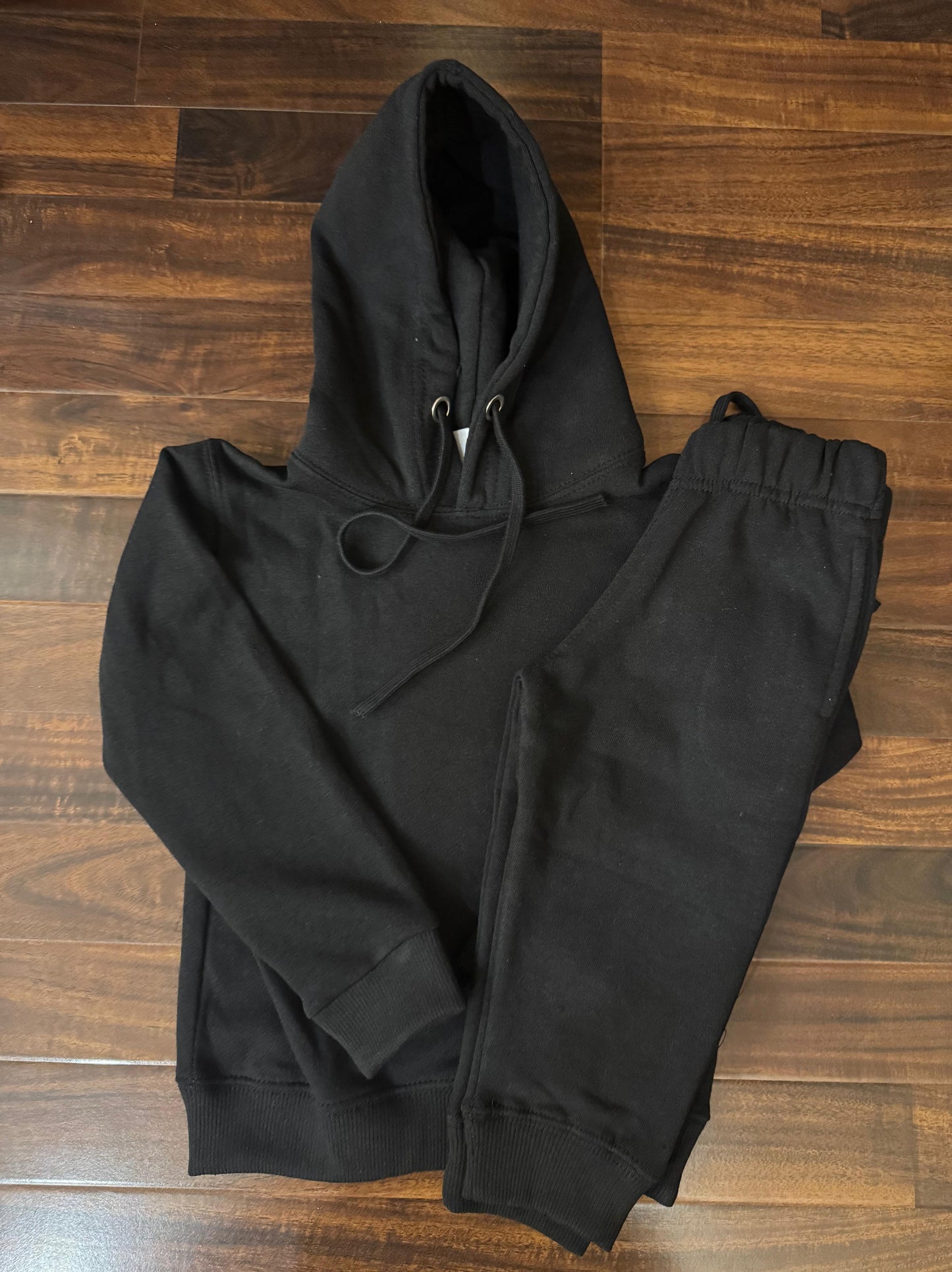 Black hoodie tracksuit for kids