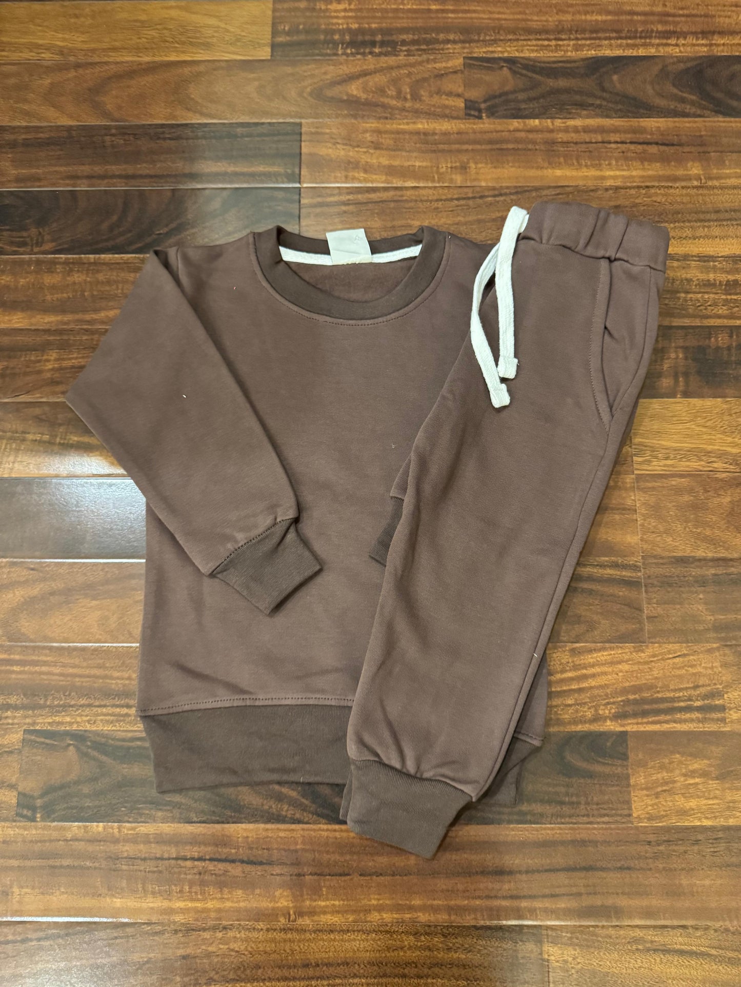 Solid brown tracksuit for kids