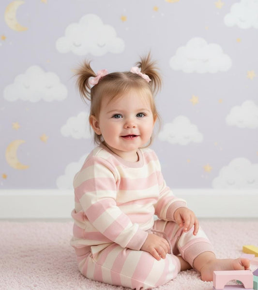 Pink and white plaid tracksuit for kids