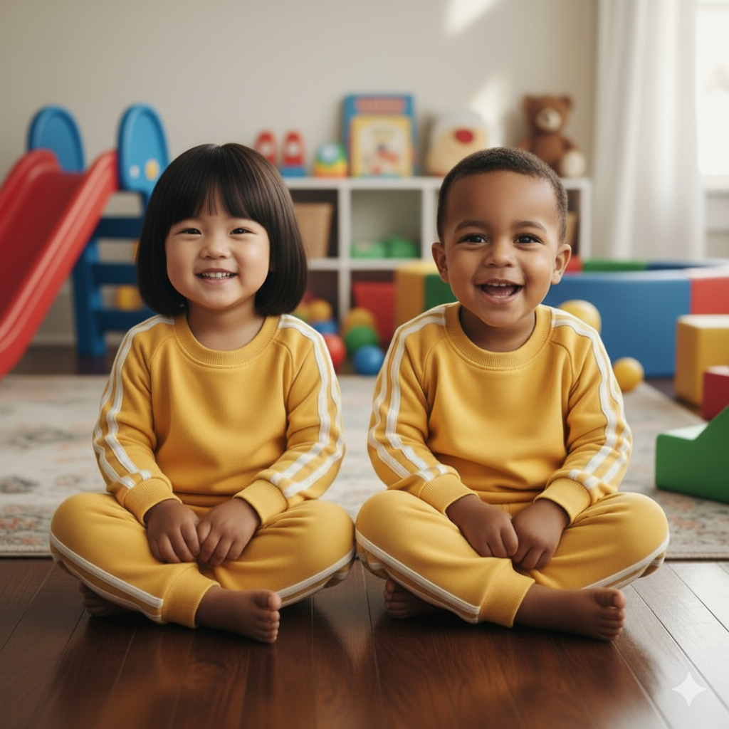 Yellow side stripes tracksuit