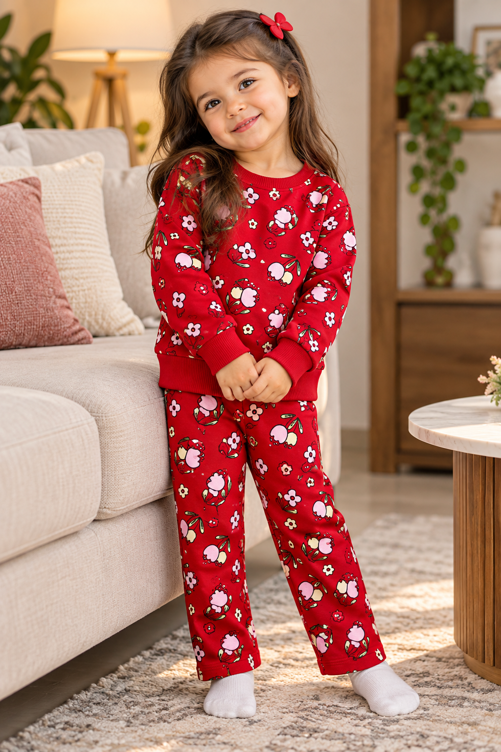 Red Tiny Tulips Tracksuit
