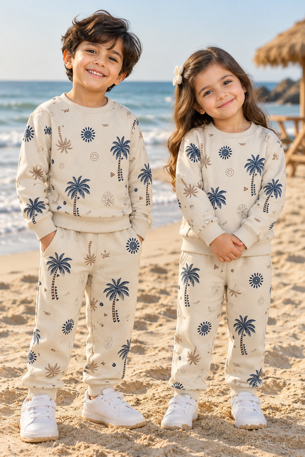 Beige Tropical Tracksuit
