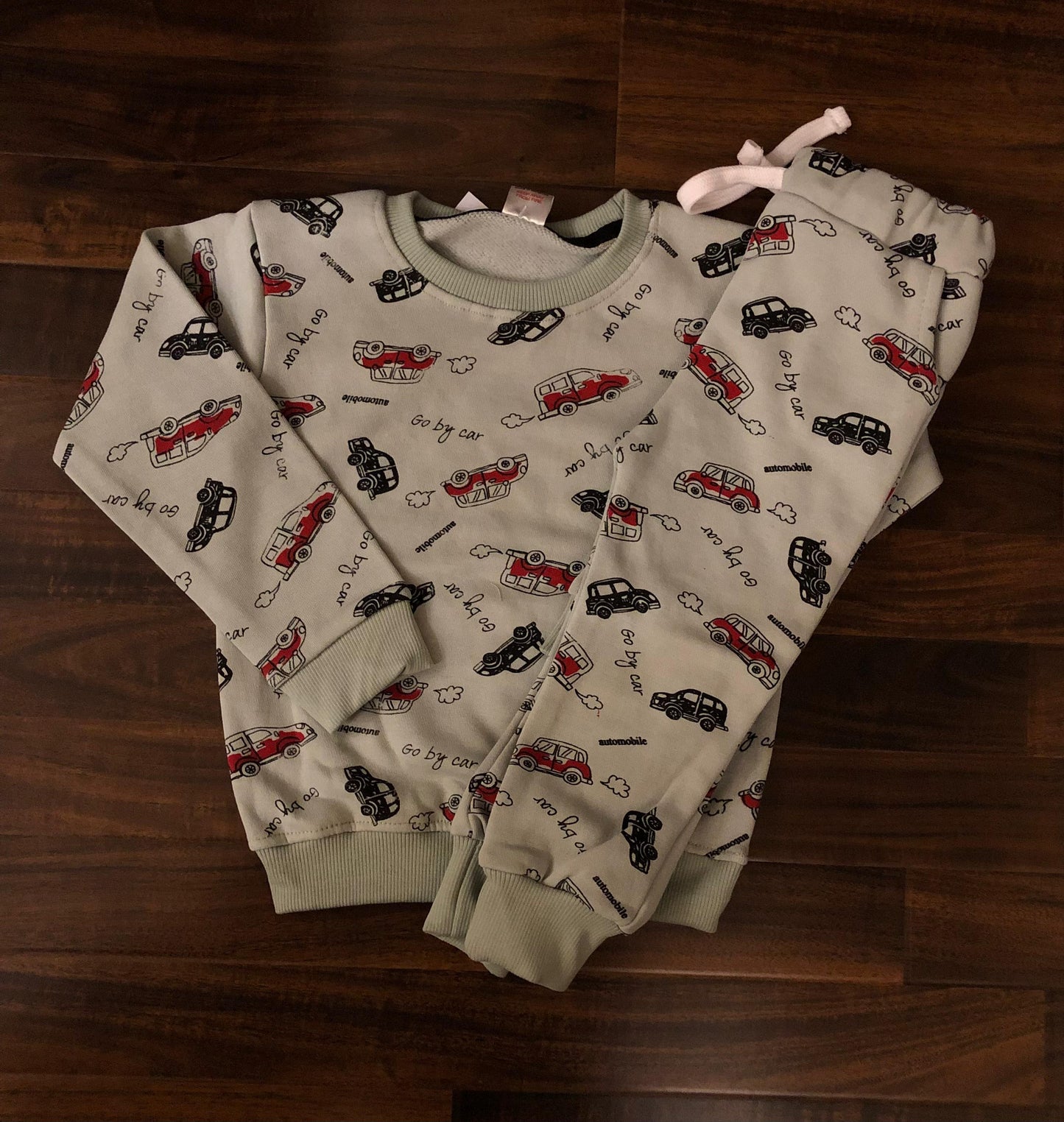 Grey go by car tracksuit for kids