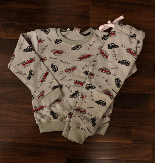 Grey go by car tracksuit for kids