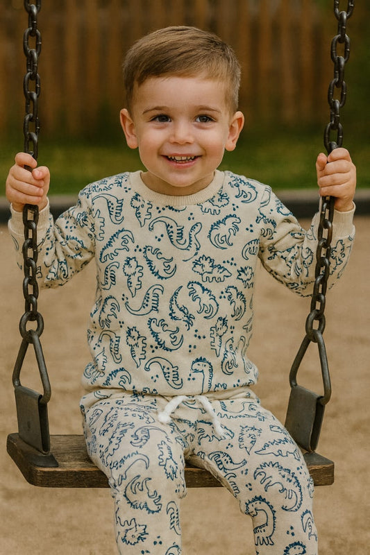 Green on White Dino Allover Tracksuit