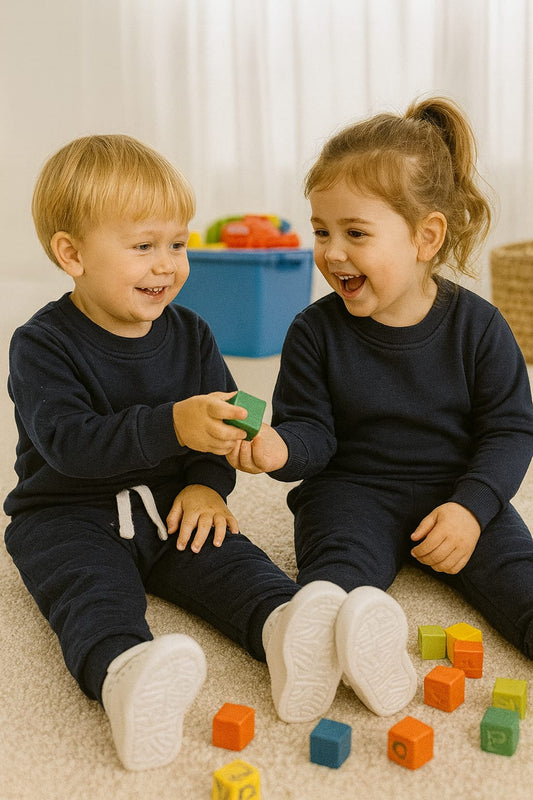 Navy blue plain tracksuit for kids