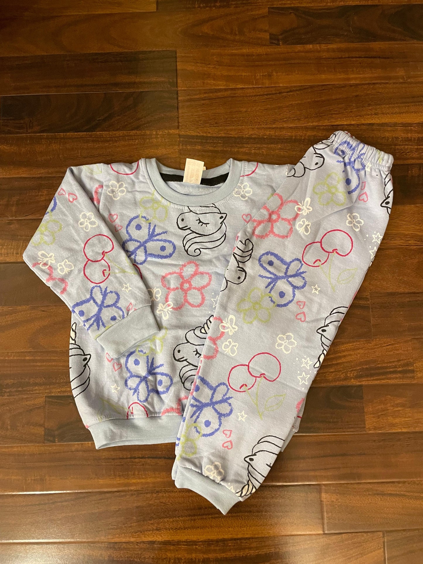 Sky blue unicorn tracksuit for kids