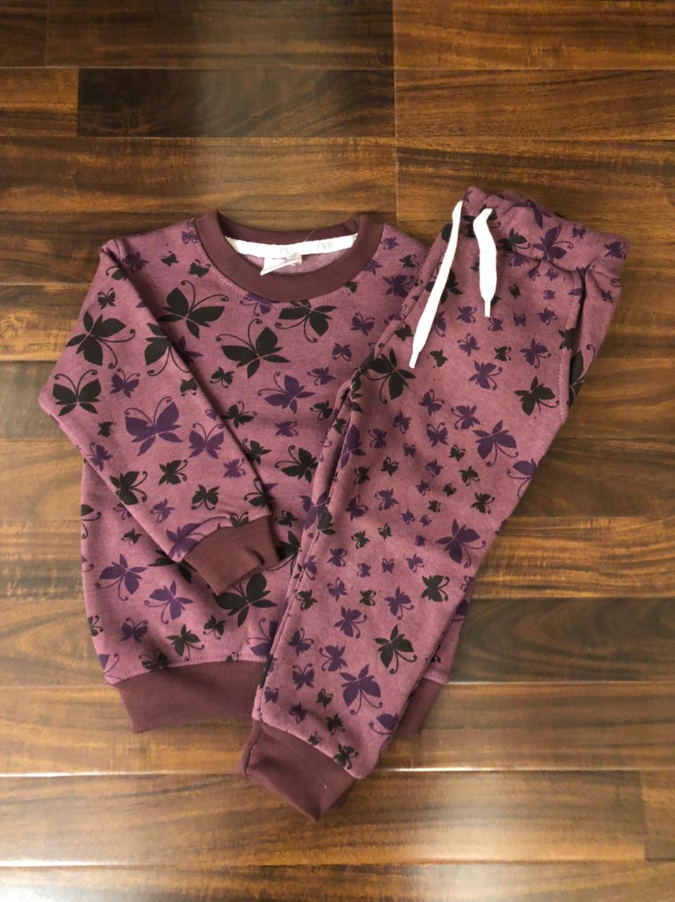 Purple butterflies tracksuit for kids