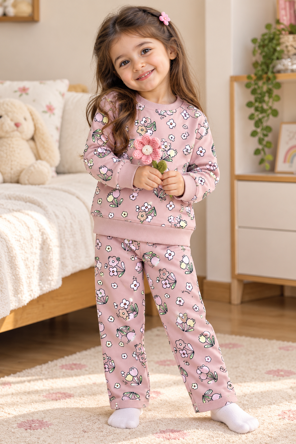 Pink Tiny Tulips Tracksuit