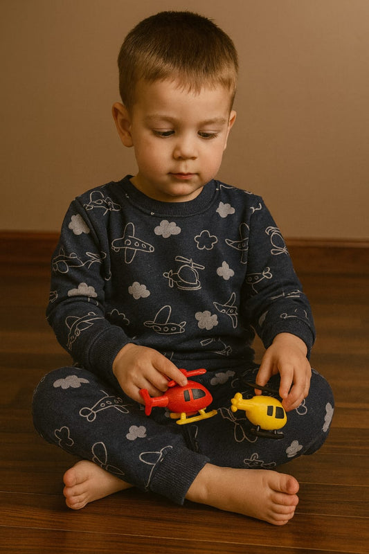 Navy blue aeroplane tracksuit