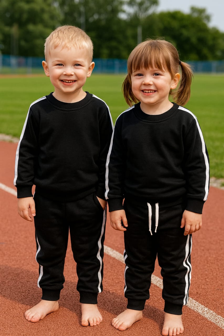 Black side stripes tracksuit