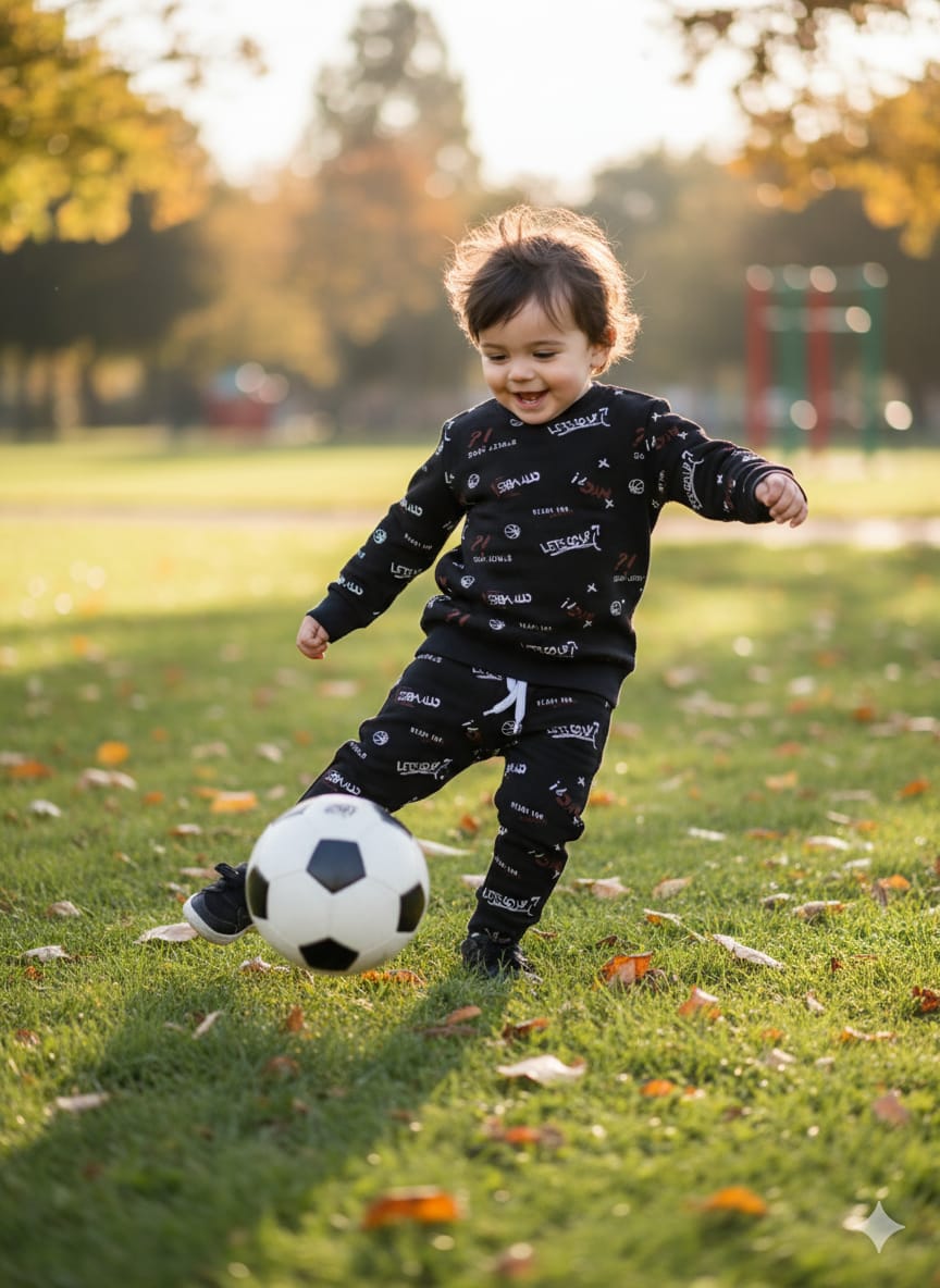 Black street hero tracksuit for kids