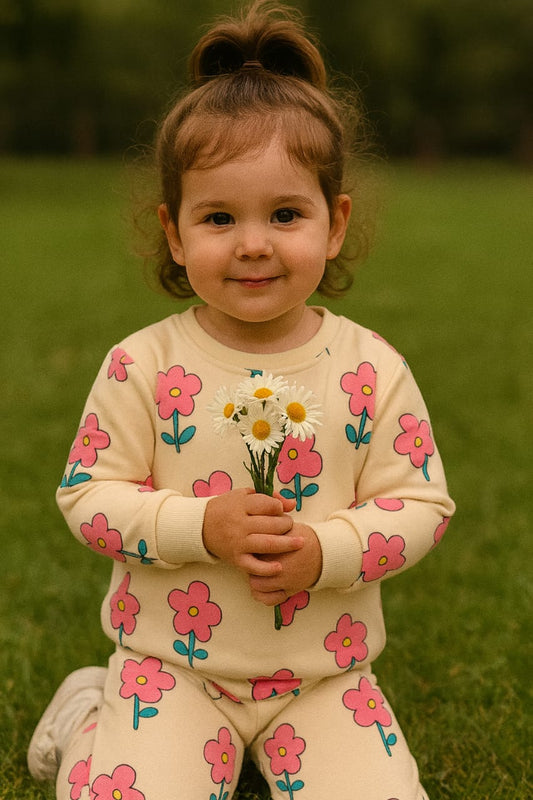 Pink flowers Tracksuit for kids