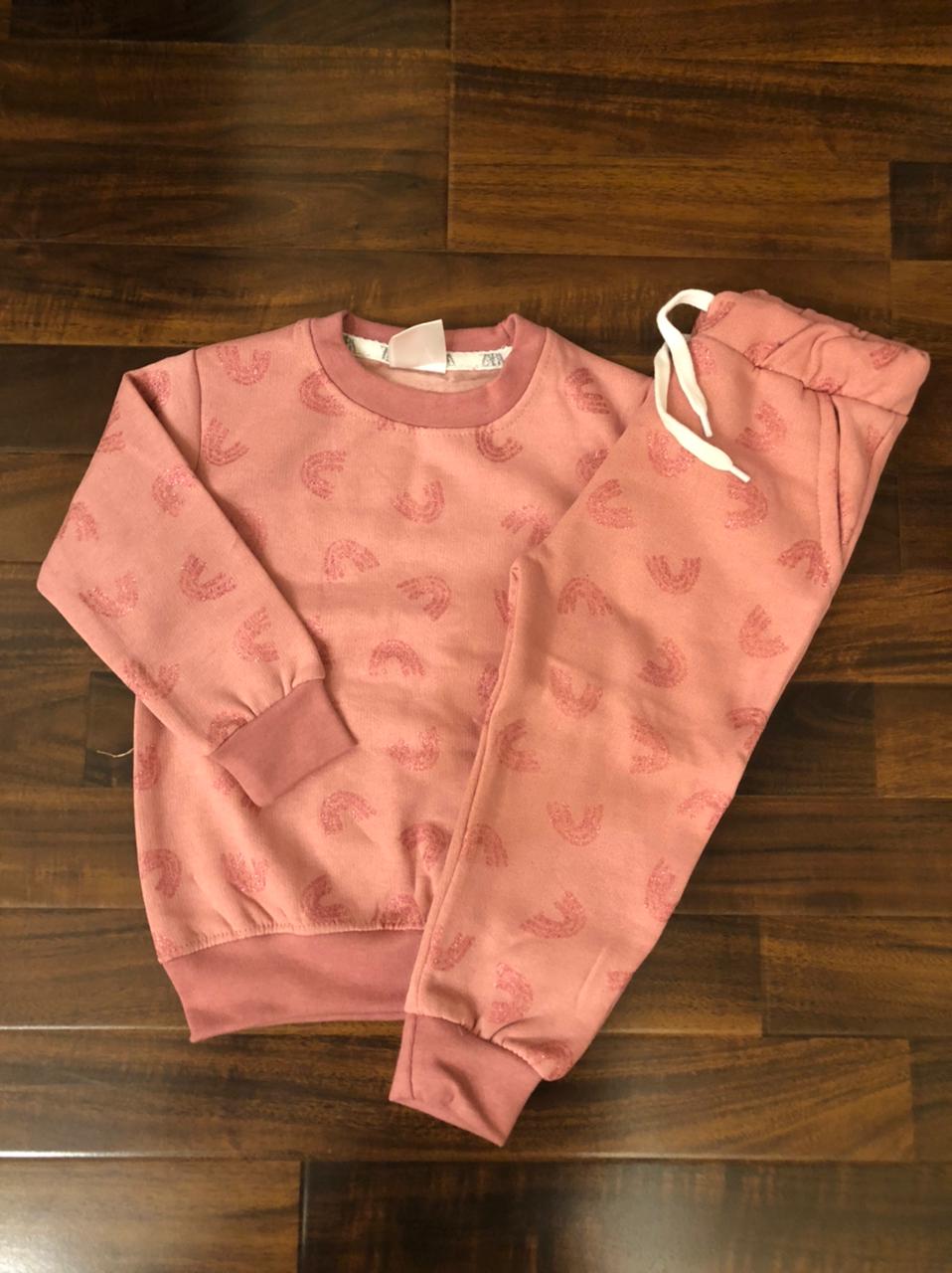 Pink rainbows tracksuit for kids