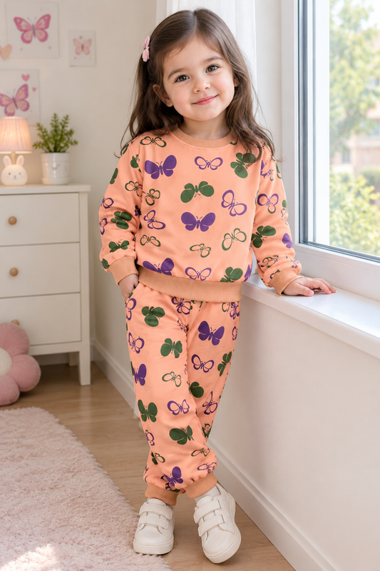 Peach Butterfly Bliss Tracksuit