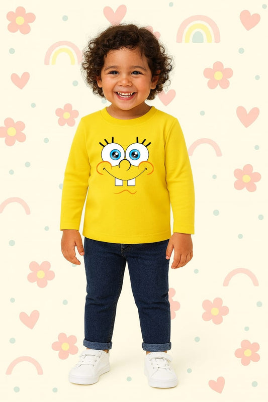 Yellow full sleeves SpongeBob t-shirt for kids