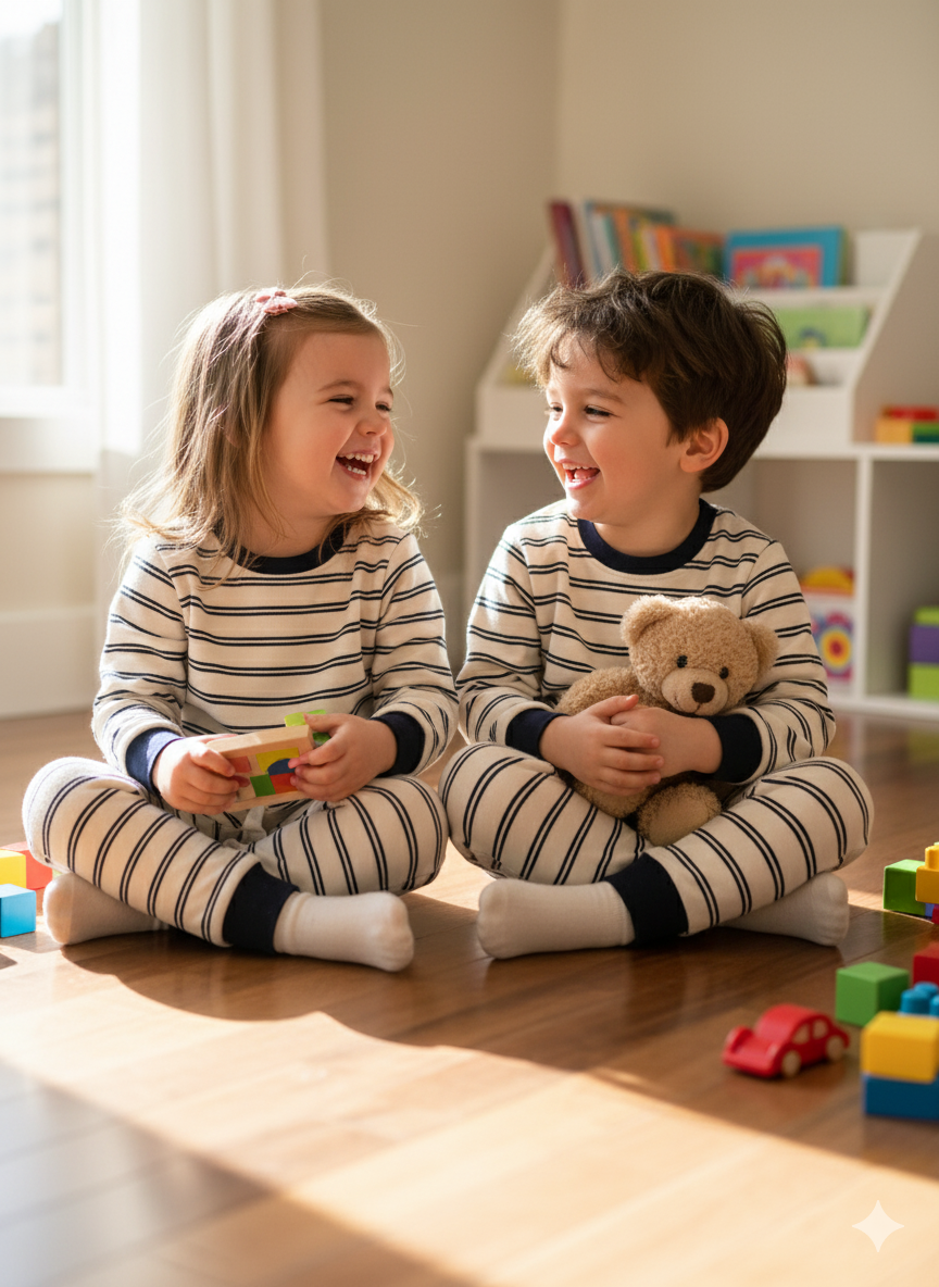 Black white dual lines tracksuit for kids