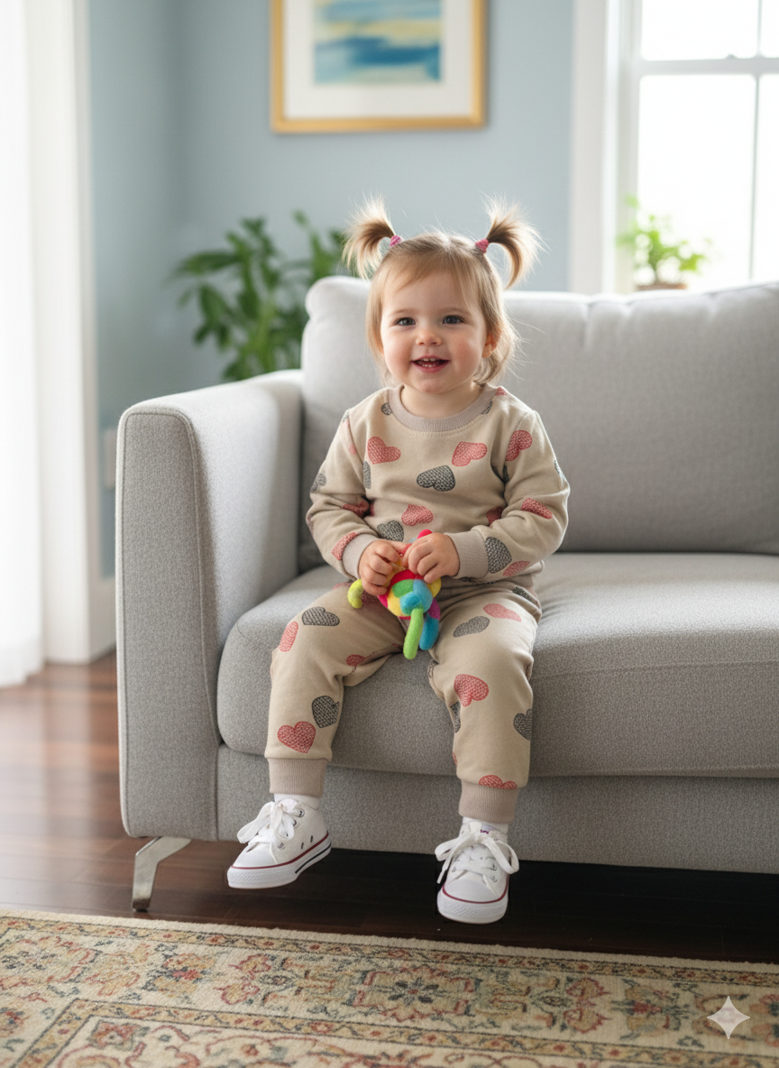 Skin hearts tracksuit for kids