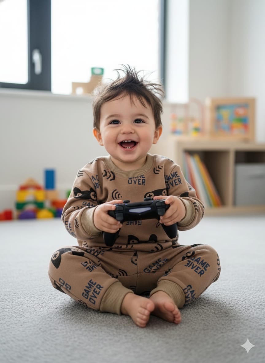 Brown game over tracksuit for kids