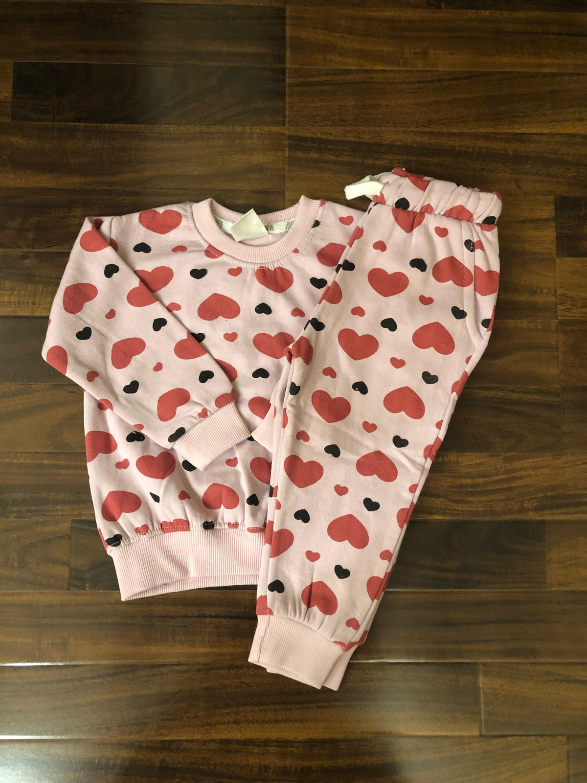 Pink red hearts tracksuit for kids