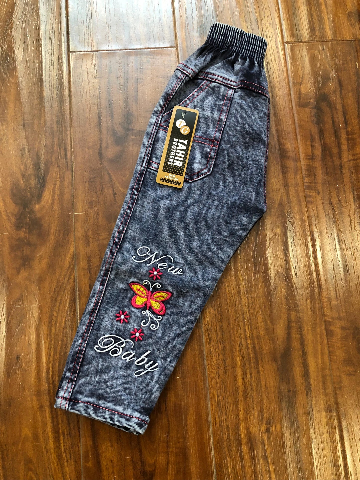 Baby girls dark grey denim jeans